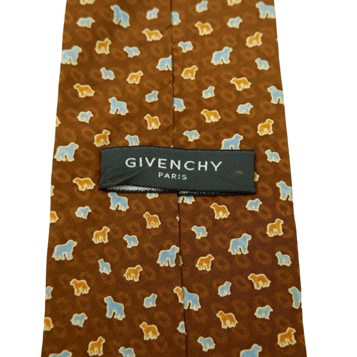a16636 9 Givenchy Tie Silk Brown Animal Pattern Italy (US Import Tax Included) มุมที่ 9