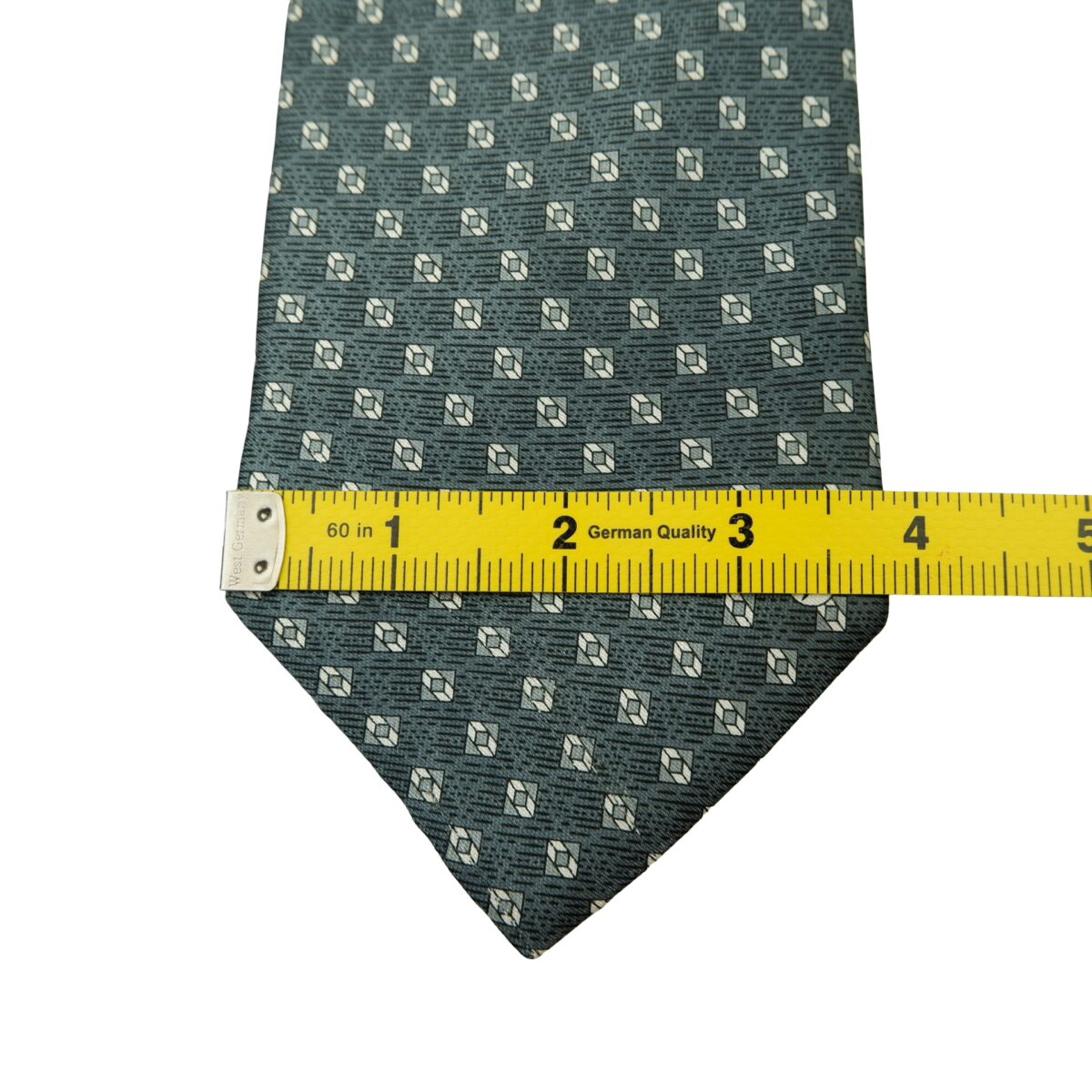 a16637 12 Unbrand Tie Silk Gray Geometric (US Import Tax Included) มุมที่ 12