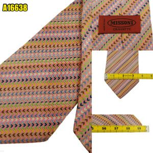 Missoni Tie Silk Multicolor Stripe Italy (US Import Tax Included) มุมที่ 1