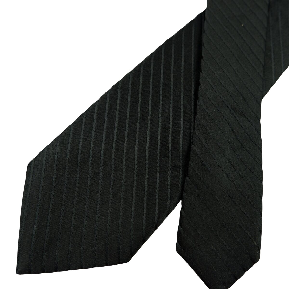 a16640 2 Pierre Cardin Tie Silk Black Stripe China (US Import Tax Included) มุมที่ 2