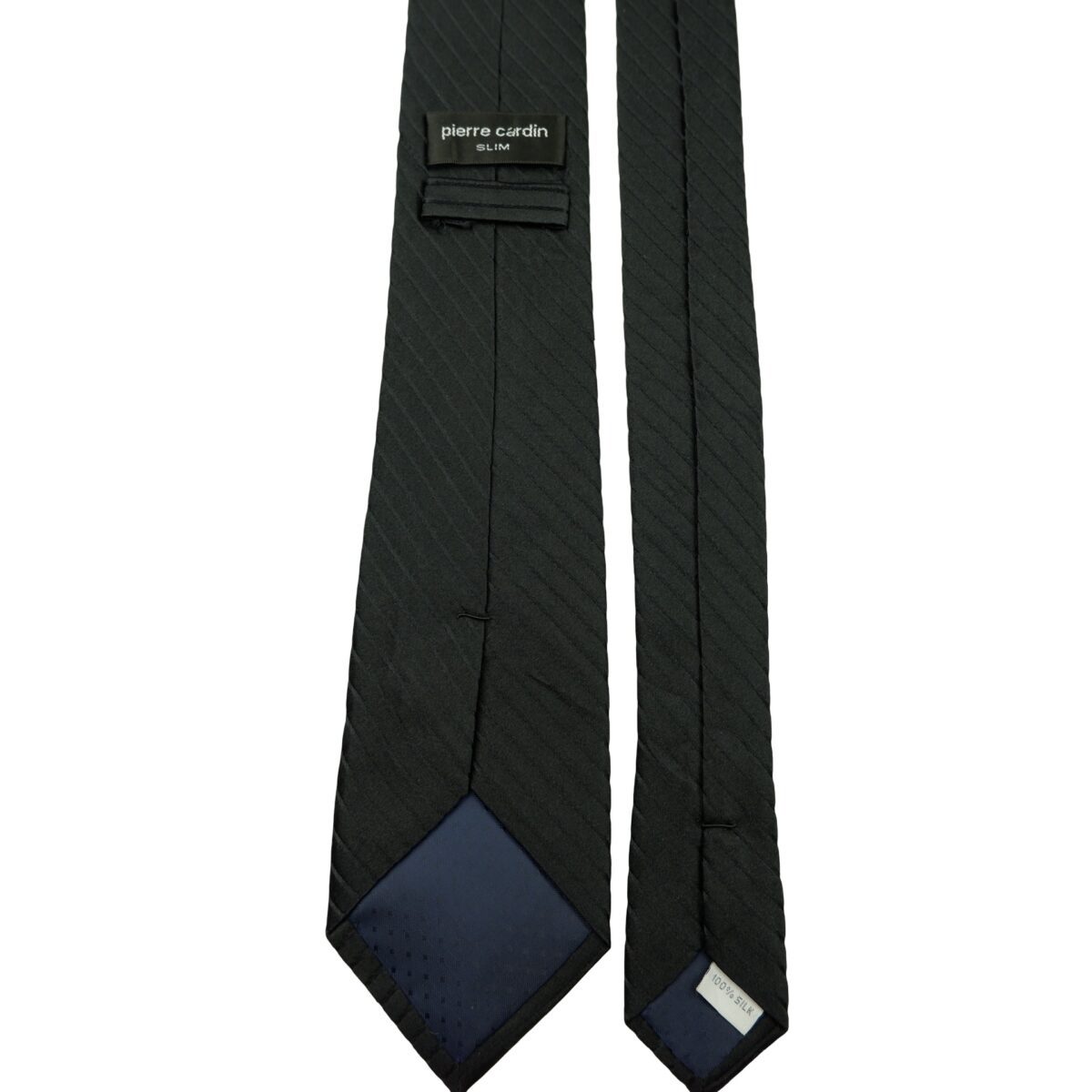 a16640 4 Pierre Cardin Tie Silk Black Stripe China (US Import Tax Included) มุมที่ 4