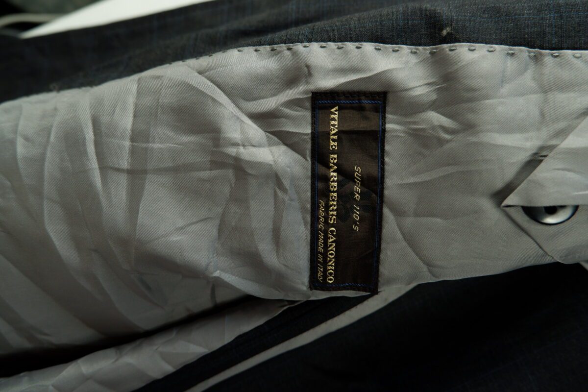 Used VBC Suit Chest 43 Wool Black Dark Grey Charcoal Windowpane Japan (US Import Tax Included) | mesabb clothing a15036 5.jpeg