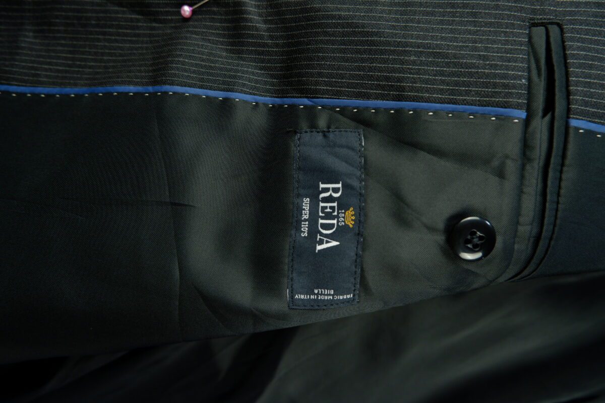 Used Reda Suit Chest 44 Wool Black Stripe Japan (US Import Tax Included) | mesabb clothing a15046 5.jpeg
