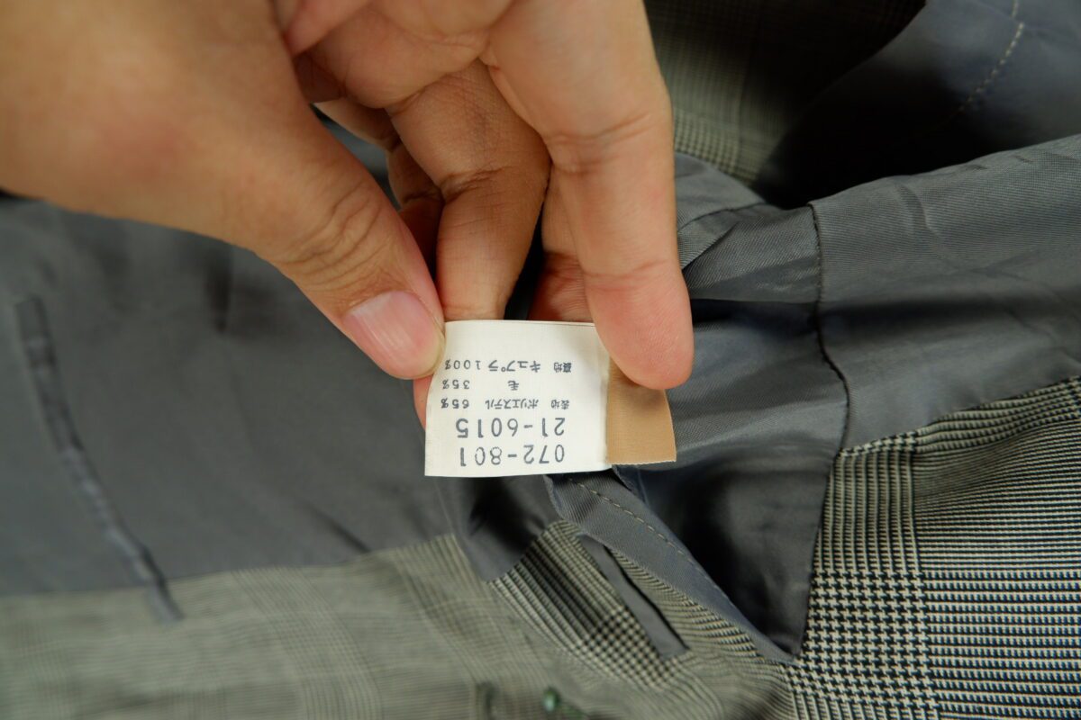Used Suit Chest 39 PET Wool Grey Glen Check Japan (US Import Tax Included) | mesabb clothing a15080 6.jpeg