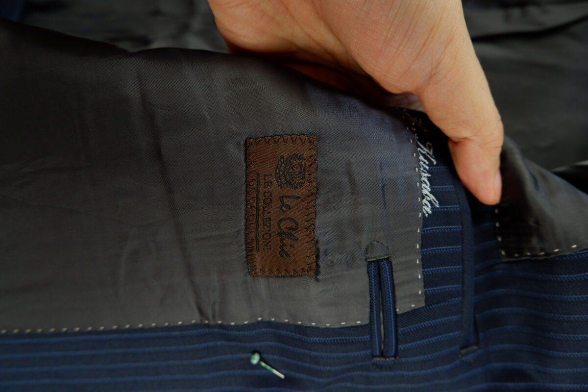 Used Loro Piana Suit Chest 40 Wool Black Blue Stripe Japan (US Import Tax Included) | mesabb clothing a15101 5.jpeg