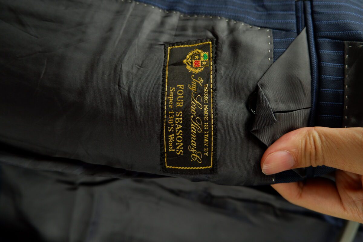 Used Loro Piana Suit Chest 40 Wool Black Blue Stripe Japan (US Import Tax Included) | mesabb clothing a15101 6.jpeg