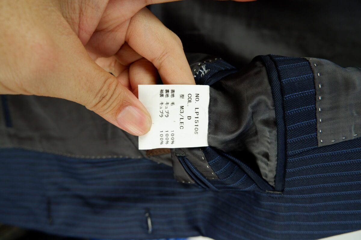 Used Loro Piana Suit Chest 40 Wool Black Blue Stripe Japan (US Import Tax Included) | mesabb clothing a15101 7.jpeg