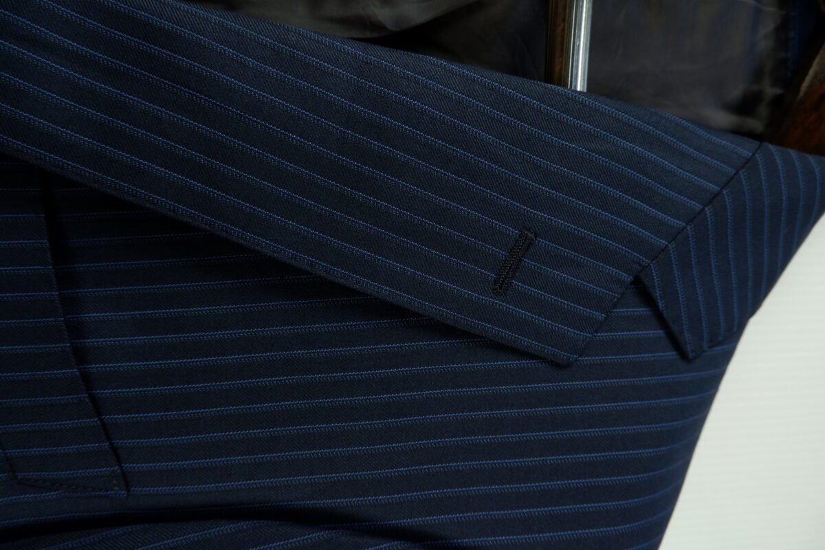 Used Loro Piana Suit Chest 40 Wool Black Blue Stripe Japan (US Import Tax Included) | mesabb clothing a15101 8.jpeg