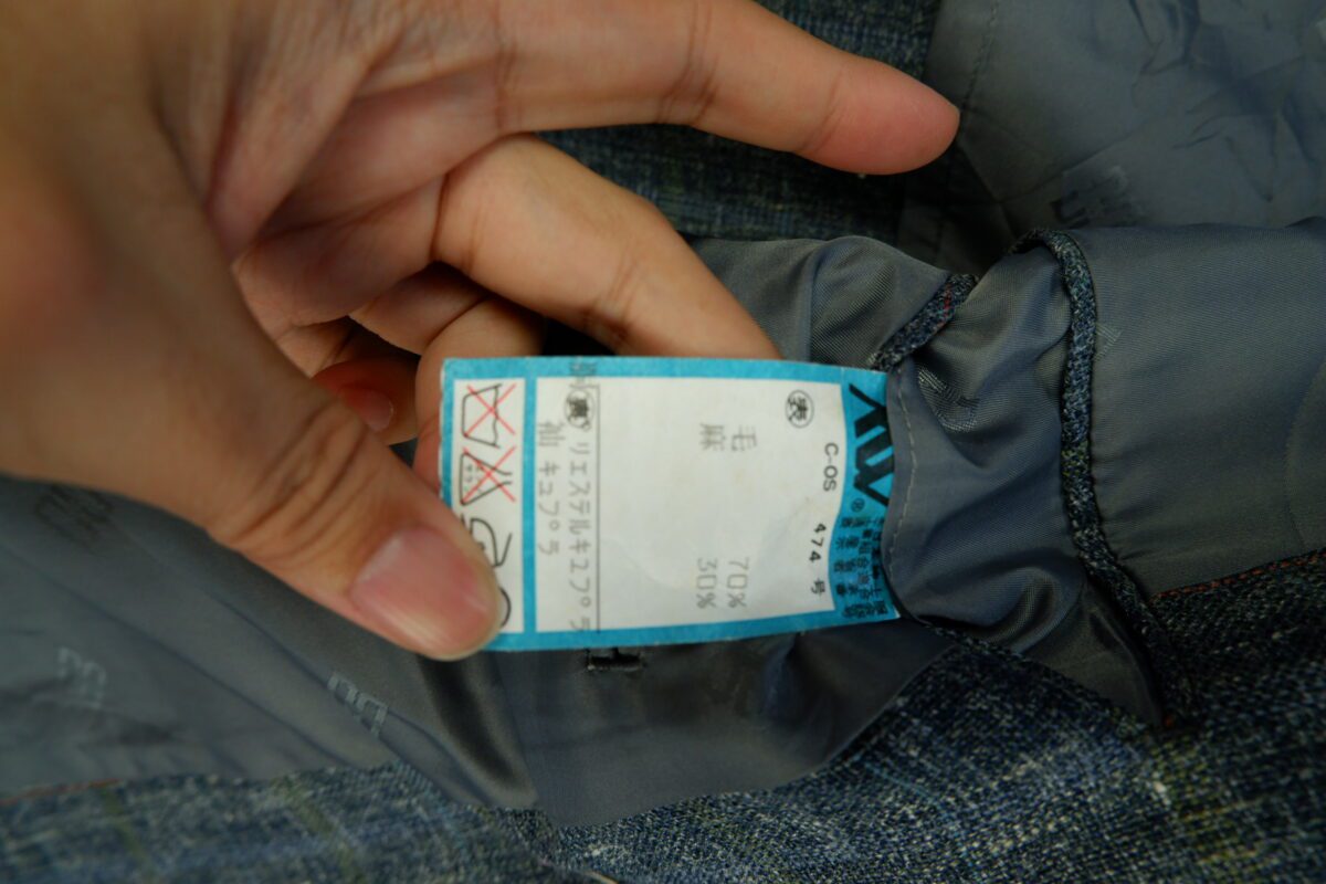 Used DAKS Suit Chest 42 Wool Linen Grey Windowpane Japan (US Import Tax Included) | mesabb clothing a15139 6.jpeg