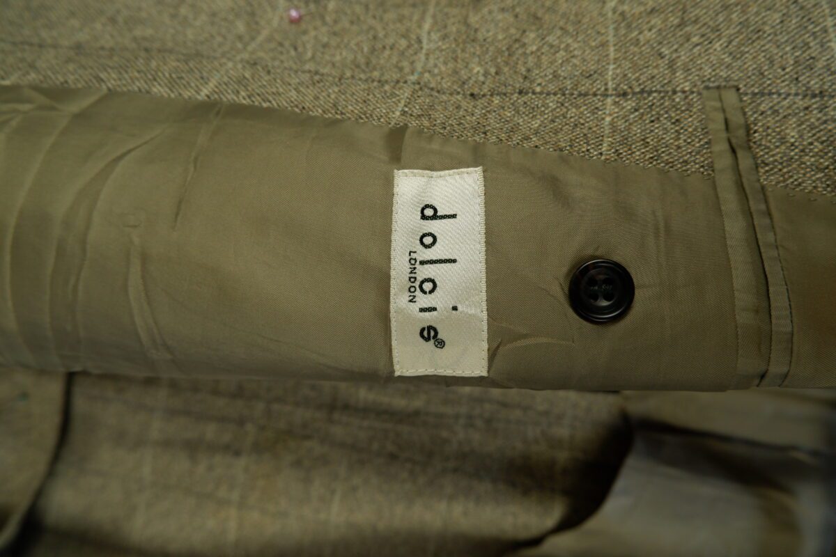 Used Suit Chest 44 Wool Silk Alpaca Beige Windowpane Japan (US Import Tax Included) | mesabb clothing a15148 5.jpeg