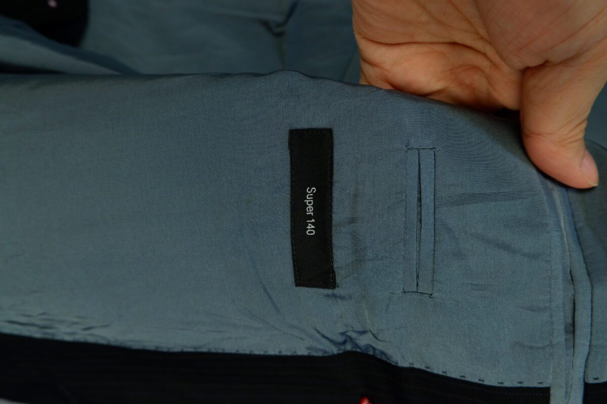 Used Hugo Boss Suit Chest 44 Wool Black Stripe Slovenia (US Import Tax Included) | mesabb clothing a15195 6.jpeg